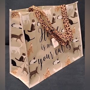 Leopard Print Cat Tote Bag